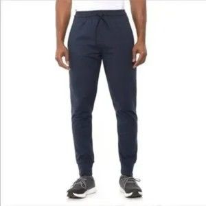Gaiam Mens Navy Blue Heather Restorative Joggers Athletic SMALL